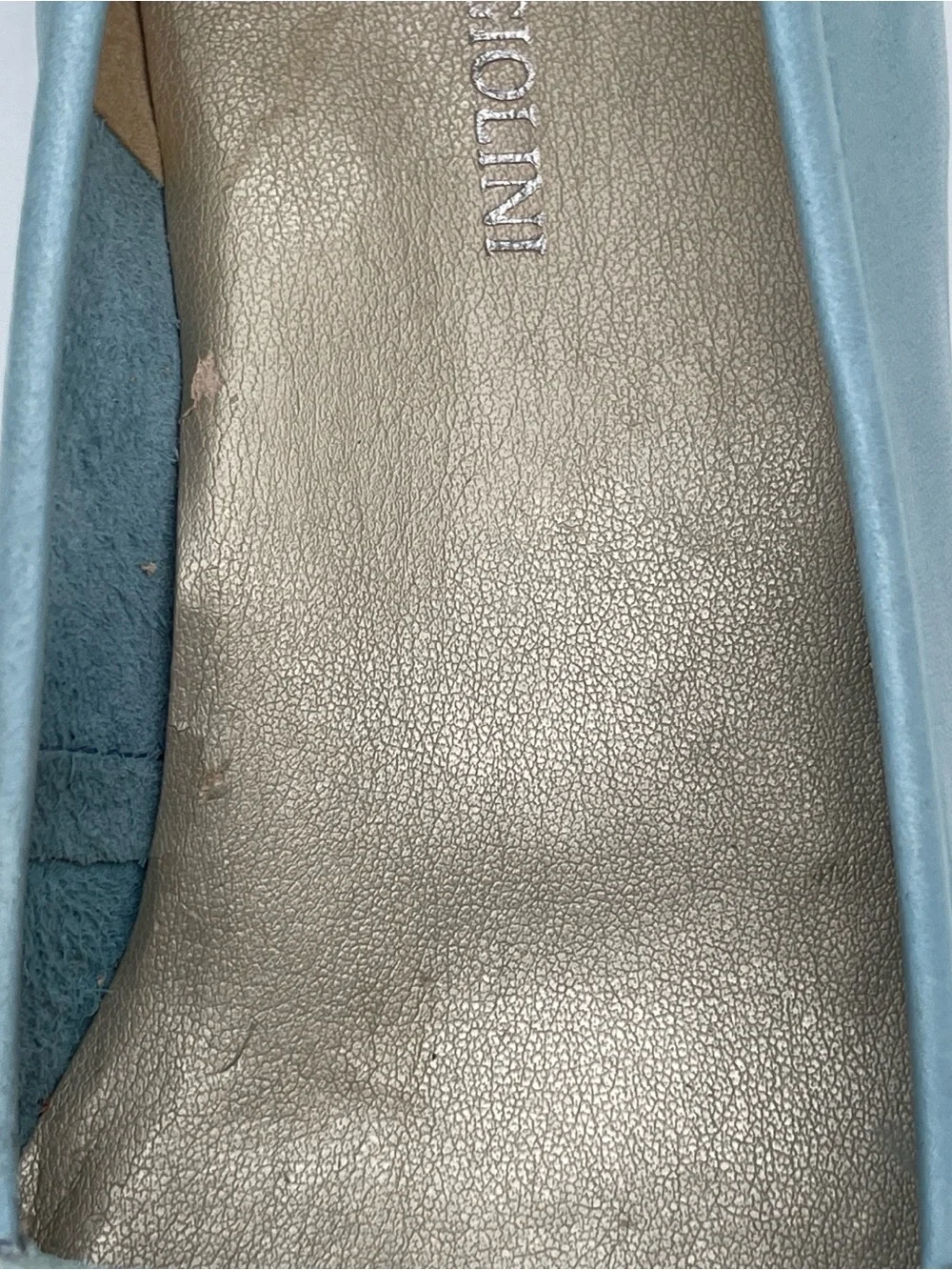 Vintage Enzo Angiolini Liberty Two-Tone Blue Leather Square Toe Loafers 7M
